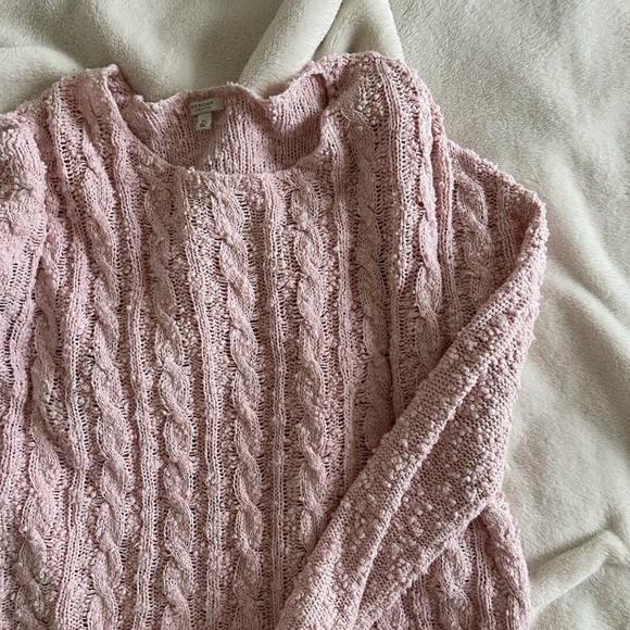 Blush Pink Pom Pom Lightweight Sweater // Sonoma